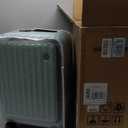 Top Opening Expandable Lightweight PC Hard Shell Suitcase, 20 Inch Carry On Luggage with TSA Lock, 360 Silent Spinner Wheels, Cup Holder, Ideal for Business Travel Suitcase (Beige)