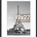 upsimples 19x27 Poster Frame, Display Pictures 13x19 with Mat or 19 x 27 Without, Wall Hanging Puzzle Frames, Black, 1 Pack