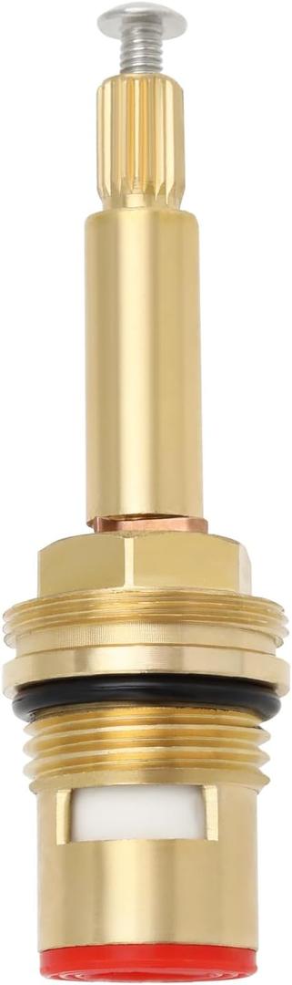 BSP 1/2" Red Brass Shower Bath Tap Valve Cartridge Quarter Turn 20 Teet Ceramic Tap Cartridge for Kitchens Bathrooms Washrooms (Counterclockwise to Open)