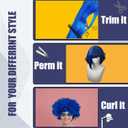 Wig and Sunglasses 12 Inch Short Bob Wigs with Bangs for Women Costume Cosplay Party (Blue)