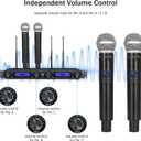 MicrocKing Wireless Microphone System, with 4 Handheld Mics, Metal Build, Fixed Frequency, Long Range 400ft, Ideal for Party/Wedding/Church/Conference/Speech