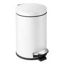 Cesun 1.2 Gallons Small Can with Lid, White Bathroom Garbage Can with Foot Pedal, Mini Round Wastebasket for Bathroom, Bedroom, Office, 4.5 Liters / 1.2 Gallons, White