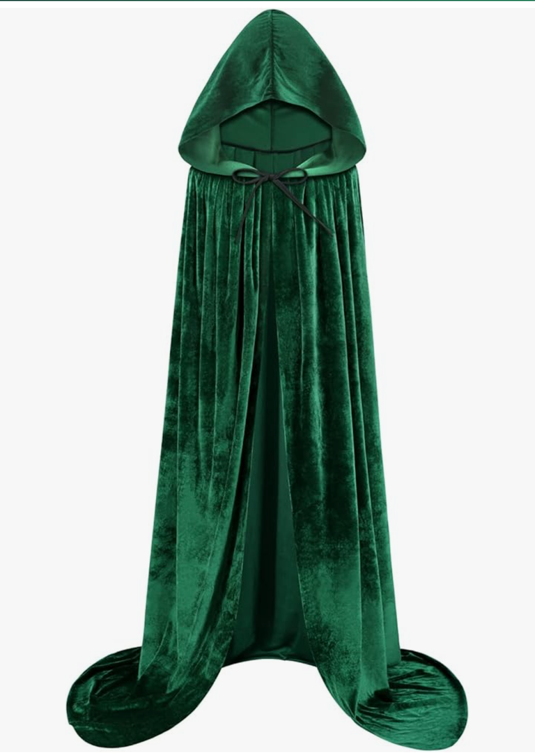 Sarfel Hooded Cloak Velvet Cape with Hood Halloween Capes Women Witch Costume Vampire Cloak Wizard Robe Men Cosplay Costume Size M