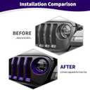 RT-TCZ for Wrangler JL Mesh Front Grille Grill Insert Headlight Light Cover Trim for Jeep Wrangler JL JLU 2018-2022 Purple Exterior Accessories 9pcs