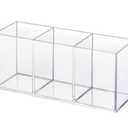 Clear Acrylic Silverware & Pen Organizer Caddy, Transparent Plastic Silverware Holder, Perfect for Office, Bedroom, and Bathroom Storage 2 Piece