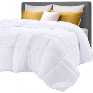 Utopia Bedding Comforters King Size, All Season Duvet Insert, Down Alternative Box Stitched Bed Comforter with Corner Tabs, Machine Washable (White) (King (Pack of 1))