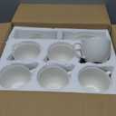 BTaT Porcelain Tea Cups and Saucers, 8oz, Set of 12, White