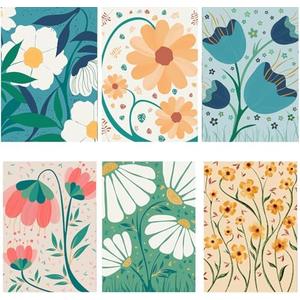 Baipisan 5 Packs Paint by Number for Adults Beginners,Flower Market Painting by Number Kits on Canvas Without Frame,Lanscape Craft Arts for Home Wall Decor