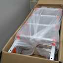 Ladder, A Frame 4 Step Ladder Extension, 14 FT Anti-Slip Multi Position & Storage Folding Ladder, 330 lbs Security Load Telescoping Aluminum Ladders for Stairs Home Indoor Outdoor Roof (Silver)