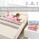 Pee Pads for Kids, Toddler Bed Mattress Protector - Waterproof Washable Bedwetting Potty Training, Reusable Crib Protector Cover and Incontinence Mats for Sheets (Green Deer​, 34 x 52 Inch)