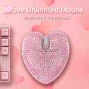 elec Space Stylish Heart-Shaped Wireless Bluetooth Mouse Rechargeable, Silent, RGB Light and Perfect for Laptop & PC