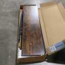 Elevon Long Bar Table Set with 3 PU Upholstered Bar Stools, Dining Table and Chair Sets, Industrial Tall Coffee Table and Back Chair for Kitchen, Living Room, Party Room, Small Space, Pub, Brown