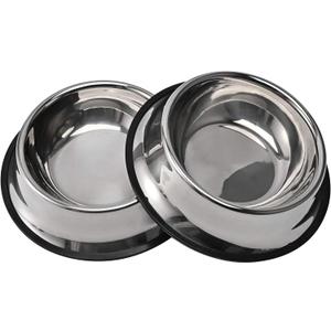 2Packs Stainless Steel Dog Bowl with Anti-Skid Rubber Base for Small/Medium/Large Pet, Perfect Dish, Pets Feeder and Water Choice Puppy Cat Kitten (8oz)