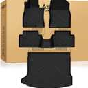 LASFIT Floor Mats & Cargo Mat for Mazda 3 2018 2017 2016 2015 2014 (Only Fits Hatchback, Not Fits Sedan) All Weather TPE Floor Liners Front & Rear Row Full Set Car Mats Accessories - Black