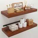 24 in Floating Shelves for Wall Decor Color Walnut,Pack 2