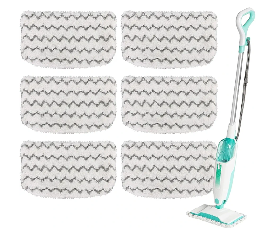 6 Pack Thickened Steam Mop Replacement Pads, Durable Microfiber Mop Pads Compatible with Shark S1000/S1000A/S1000C/S1000WM/S1001C, Washable Pads for Pet Owners and Families with Kids