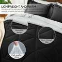 BEDELITE Twin XL Comforter Set 5 Pieces Bed in A Bag - Soft Microfiber Reversible Twin Extra Long Black Bed Set with Comforters, Sheets, Pillowcase & Sham, Cozy Bedding Sets for College Dorm Room