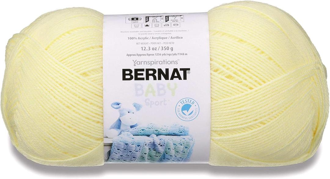Bernat Big Ball Baby Solid Yarn - (3) Light Gauge 100% Acrylic - 12.3 oz - Yellow - Machine Wash & Dry
