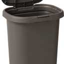 Rubbermaid Spring Top Trash Can with Lid 13 Gallon Gray Plastic Garbage Bin for Home/Kitchen/Office/Garage