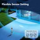 OREiN Motion Sensor Outdoor Security Light, Adjustable Dual-Head LED Flood Light, 3 Modes(Motion/Manual/Dusk to Dawn), 150W Equivalent 5000K, IP65 Waterproof Exterior Lighting, Hardwired, Black