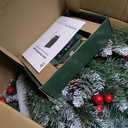 Solar Wreath 60 inch, Outdoor Christmas Wreaths Large with 350 LEDs & 8 Lighting Modes, Lighted Holiday Decorations for Outside