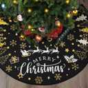 Capoda Christmas Tree Skirt 48 Inch Short Plush Xmas Tree Mat Merry Christmas Tree Collar for Winter Holiday Home Room Christmas Tree Decorations Supplies (Black Gold)
