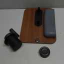 360 Rotating Wood Car Tray & Desk for Laptop - Steering Wheel Cup Holder Table, Car Accessories for Women & Men, Compatible with Tesla Model Y/3/S, Ford F150/Explorer/Maverick & Most Vehicles (Square Floating Table + Gap Storage (Walnut Color))