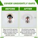 Shimeyao 12 Pcs Retrofit Recessed Fire Sprinkler Escutcheon 1/2" Ips Split 3 Piece 3/4" Adjustment Sprinkler Head Cover Plate Trim Ring for Fire Trim Ceiling (White)
