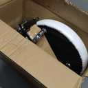 KKTONER PU Leather Modern Rolling Stool with Low Back Height Adjustable Work Salon Drafting Swivel Task Chair with Footrest (White)