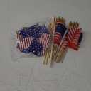 4th of July Decorations - Fourth of July Deals - 36 Patriotic Stars and Stripes Pinwheels & Flags - 4th of July Decor Accessories Outdoor for Independence Day Parade Table Party Supplies Home Yard Garden