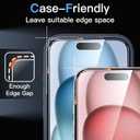 JETech Screen Protector for iPhone 15 6.1-Inch, One-Step Easy Installation with Auto-Alignment Bubble Free Box, 9H Tempered Glass Film, HD-Clear, 3-Pack