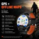 Smart Watch for Men with GPS Offline Maps, 1.46"AI Smartwatch, BT Call/Text Reply, Heart Rate/ Sleep Monitor/Health Analysis, 100+ Sports, 5ATM Waterproof Fitness Tracker for Android iOS 2 Bands