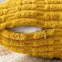 MIULEE Pack of 2 Corduroy Decorative Throw Pillow Covers 18x18 Inch Soft Boho Striped Pillow Covers Modern Farmhouse Home Decor for Summer Sofa Living Room Couch Bed Mustard Yellow