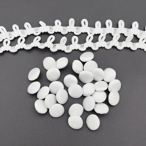 30PC Set 1/2 Inch White Satin Fabric Cloth Buttons with Shank and Buttonhole for Wedding Bridal Dress and DIY Sewing Clothing Dress Handmade Craft