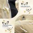 4pcs Duvet Cover Set Queen Size-Washed Cotton Ultra Soft Ruffle Bedding Set includ 1 Duvet Cover with Zipper Ties,1 Fitted Sheet with Bed Skirt, 2 lace Pillow Shams for All Season (Beige)