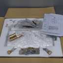 Gold Flush Mount Ceiling Light, 4Light Brass Vintage Semi Flush Mount Hallway Foyer light fixture, Modern Glass Square Close to Ceiling Light for Kitchen, Dining Room, Bedroom, Bathroom, Entryway