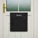 Threehoney Black Post Catcher Bag for Mail Slots, 20" Door Mail Slot Catcher with 2 Tape, Canvas Letter Boxes to Front Door to Protect Post Letter Boxes for Package, Magazine, No Screws Needed