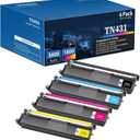 TN 431 Toner Cartridges Replacement hl-l8260cdw hl-l8360cdw for Brother TN431 TN-431 TN433 TN436 Toner (with Chip) Works for mfc-l8610cdw, mfc-l8900cdw Printer 4Pack(1BK+1C+1M+1Y)
