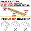 SpaceAid 30" Wide Kitchen Shelf Organizer for Stove, Magnetic Bamboo Spices Shelf for Home Stove Kitchen Storage Organization (Fit for Flat Top Only, Black)