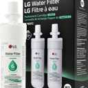 LG LT700P2 6-Month / 200 Gallon Refrigerator Replacement Water Filter, 2 Count (Pack of 1), White