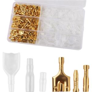 320PCS 3.9mm & 3.5mm Bullet Connectors Kit,Bullet Connectors for Wiring Includes Male,Female,Dual Female,Portable Bullets Wire Connector Kit Car Accessories with Insulating Sleeve