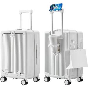 Front Pocket Carry On Luggage 22x14x9 Airline Approved, White, 20''-UF