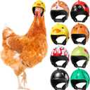 Skylety 8 Pieces Hens Helmet Chicken Pet Safety Helmet Funny Bird Hens Hat Headwear Small Pet Hard Hat Costumes Accessories for Chicken Bird Parrot Parakeet(Animal, Heart, Fruit)