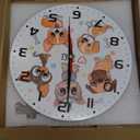 Wall Clock, 10 Inch Silent Non-Ticking Home Kitchen Decor, Battery Operated for Bathroom Bedroom Living Room Office(Cute Dogs)