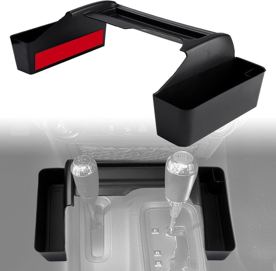 Gear Shifter Storage BoxCompatible with 2011-2018 Jeep Wrangler JK JKUGear Tray Center Console for Jeep Wrangler Interior Accessories, Side Tray Organizer Black