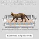 Stainless Steel Sifting Cat Litter Box for Pine Pellets, XL Extra Large Metal Cat Litter Box Sifter Pan with Litter Scoop, Low Dust, Odor Control, Easy Cleaning, 19.7" L x 13.8" W x 6" H