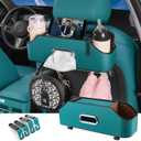 HOLDCY Car Back Seat Organizer with 2 Drink Cup Holder - Tissue Box and Storage Box Hook - Multi-functional Storage - Great for Kids and Travel (Blue)