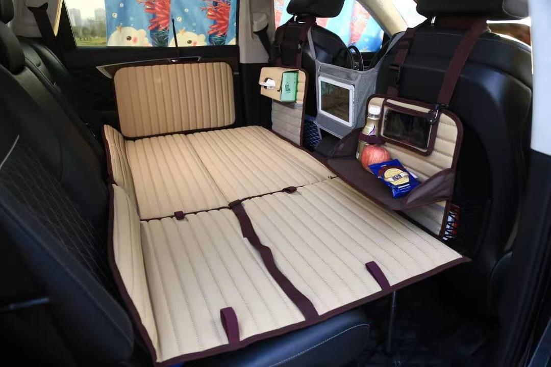 Heart Horse Non-Inflatable Car Mattress - Folding SUV Truck Back Seat Mattress for Travel, Camping and Large Dog Car Seat Cover (with Adjustable Bracket),Beige White