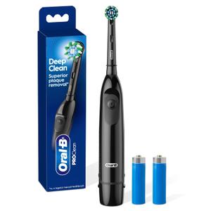 Oral-B Pro 100 CrossAction, Battery Powered Toothbrush, Black, 1 Count