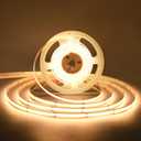 COB LED Strip Lights UL Listed DC 24V LED Lights Flexible Super Bright LED Strips,16.4ft 3000K Warm White,CRI 90+,2400LEDs High Density Uniform Light fo Home Room Dcor